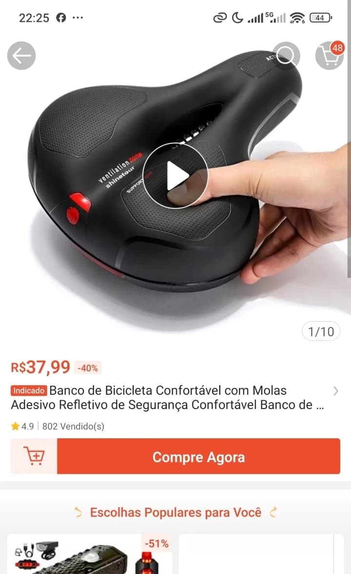 Banco de Bicicleta Confortável com Molas Adesivo Refletivo de Segurança