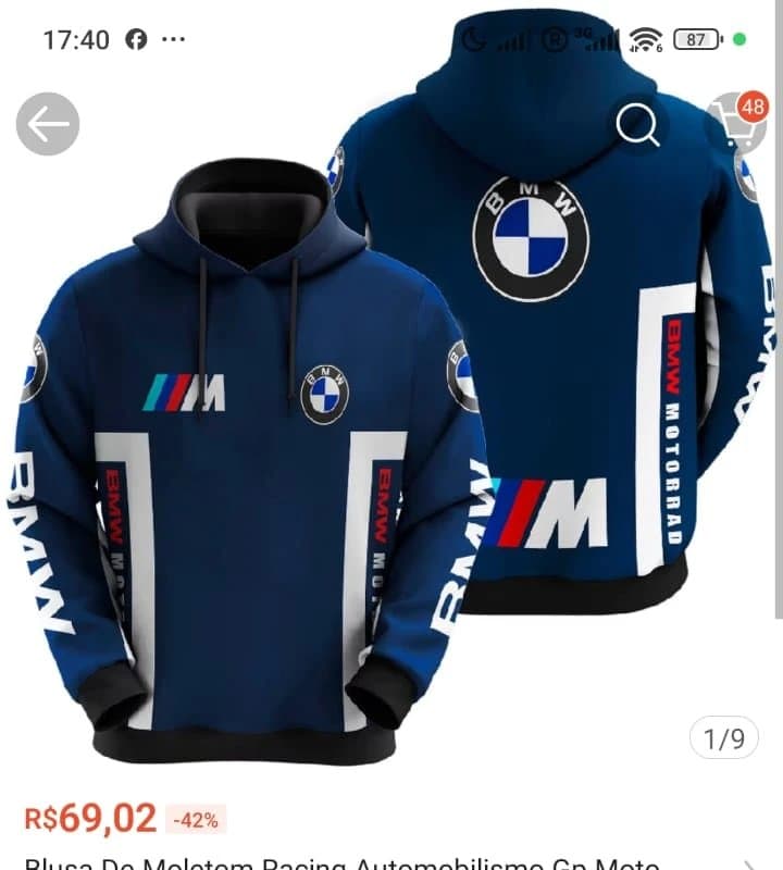 Blusa De Moletom Racing Automobilismo Gp Moto Carro Corrida BMW