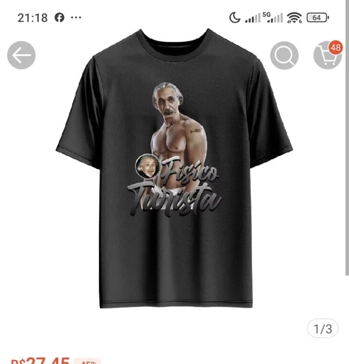 Camisa Fisiculturista Albert Einstein Físico Camiseta Blusa Academia