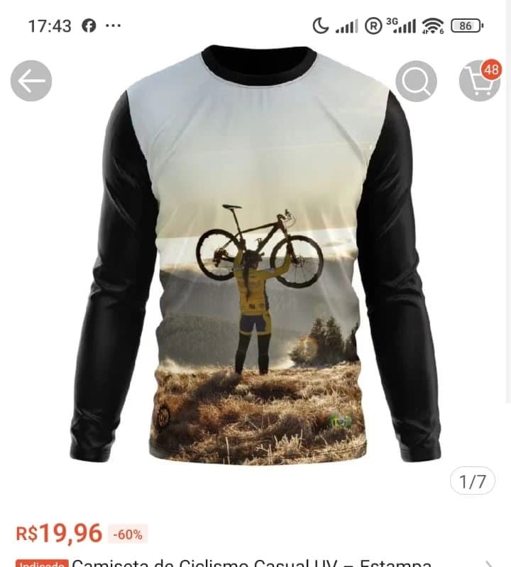 Camiseta de Ciclismo Casual UV - Estampa Bicicleta, Mountain Bike, Bike Speed
