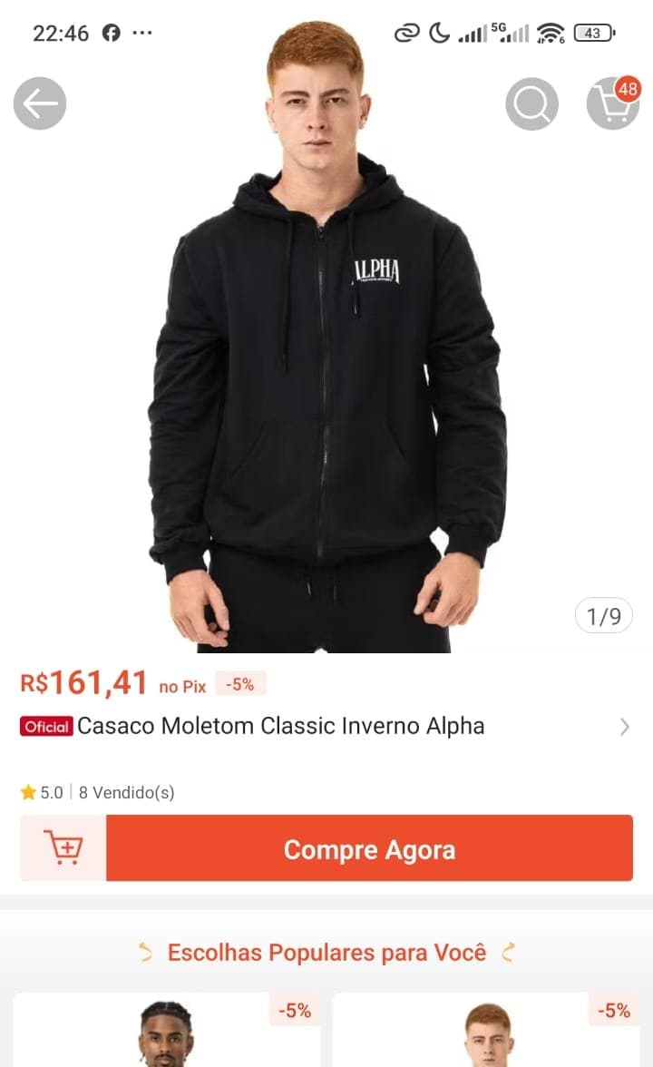 Casaco Moletom Classic Inverno Alpha