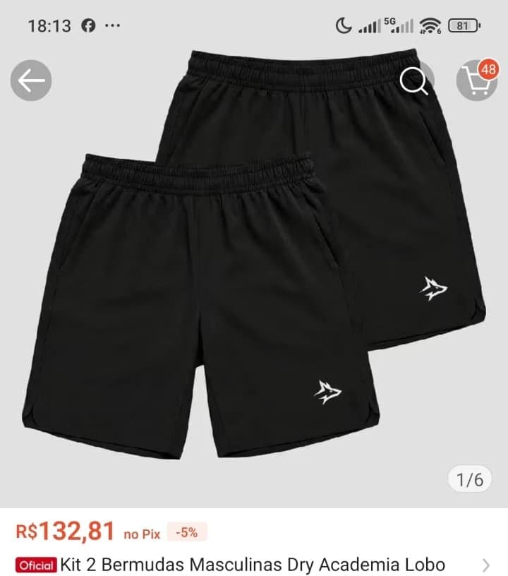 Kit 2 Bermudas Masculinas Dry Academia Lobo Alpha Co