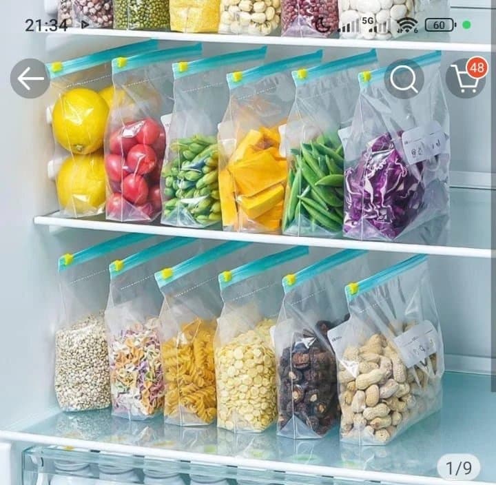 Kit 20 Sacos Herméticos Para Armazenar Alimentos Reutilizável Congelador ANJIN
