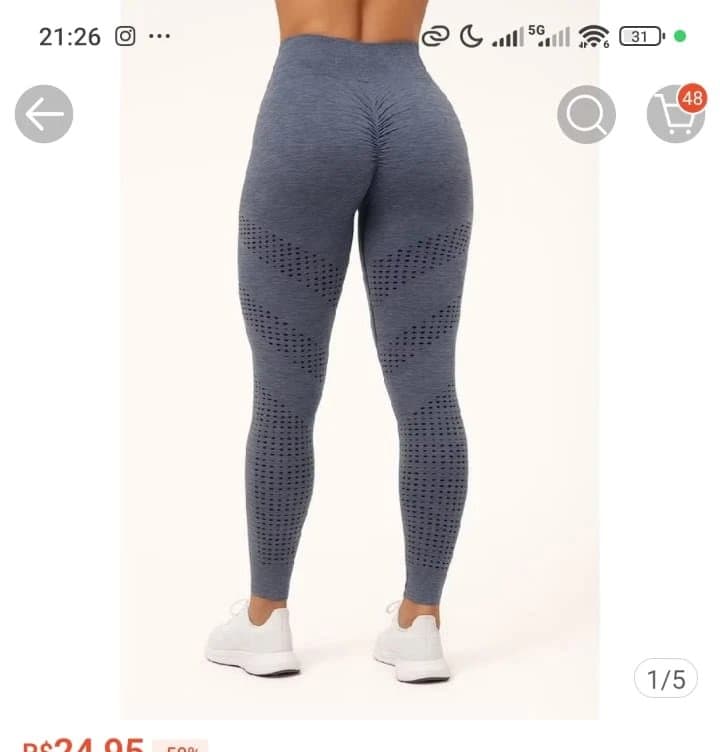Legging Sem Costura Empina Bumbum Feminina Academia Cintura Alta Compressão Fitness F359