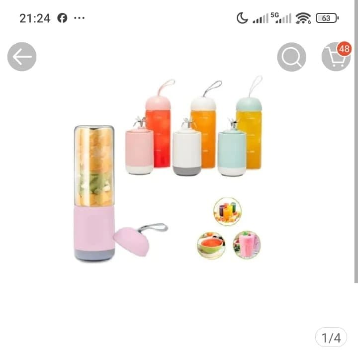 Liquidificador Portátil Aikino Maz-007 330ml Com USB Jarra De Vidro