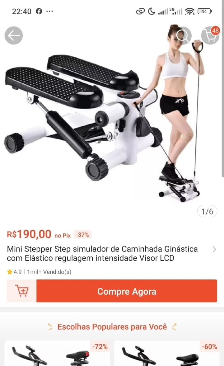 Mini Stepper Step Simulador de Caminhada Ginástica com Elástico Regulagem Intensidade Visor LCD