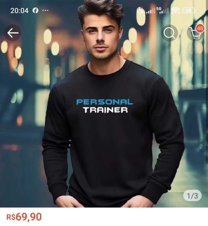 Moletom Careca Gola Redonda - Estampa Personal Trainer