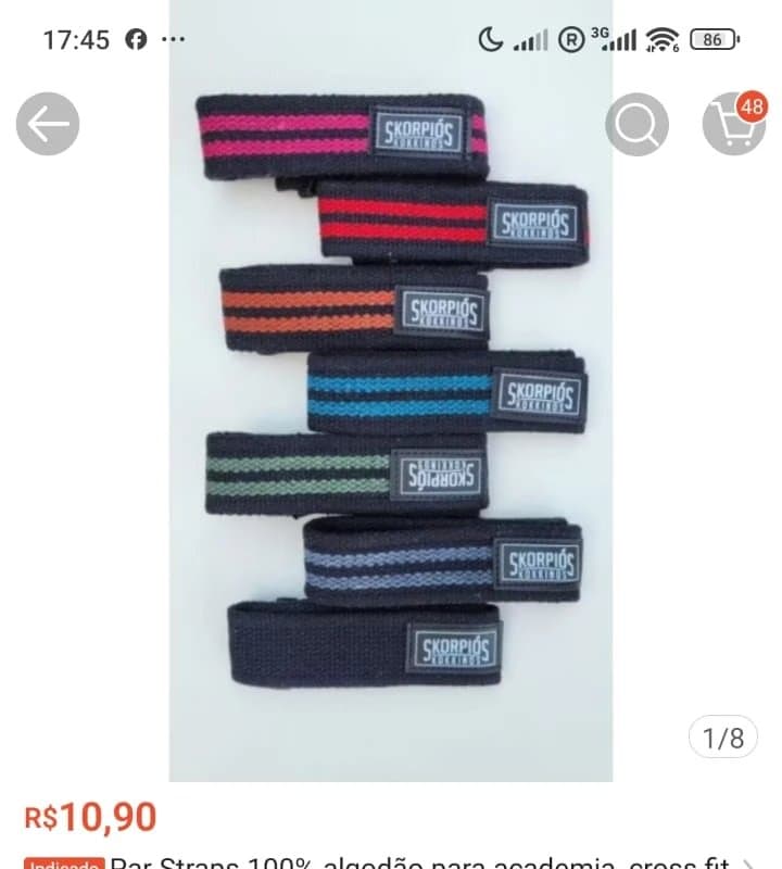 Par Straps 100% Algodão Para Academia, Cross Fit e Musculação