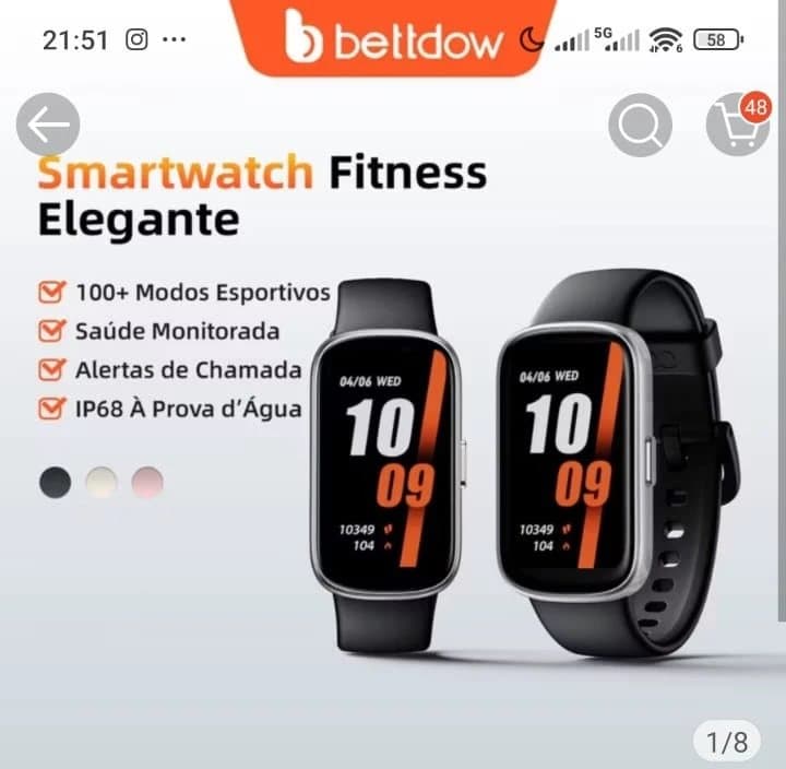 Rastreador de Atividades Físicas Inteligente Bettdow, À Prova D'água IP68, Função Encontrar Meu Dispositivo