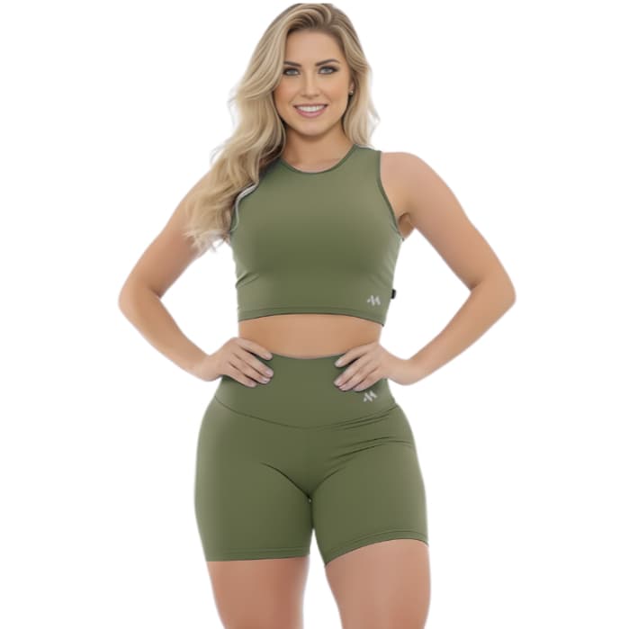 Conjunto Bermuda Feminina Academia Blackout