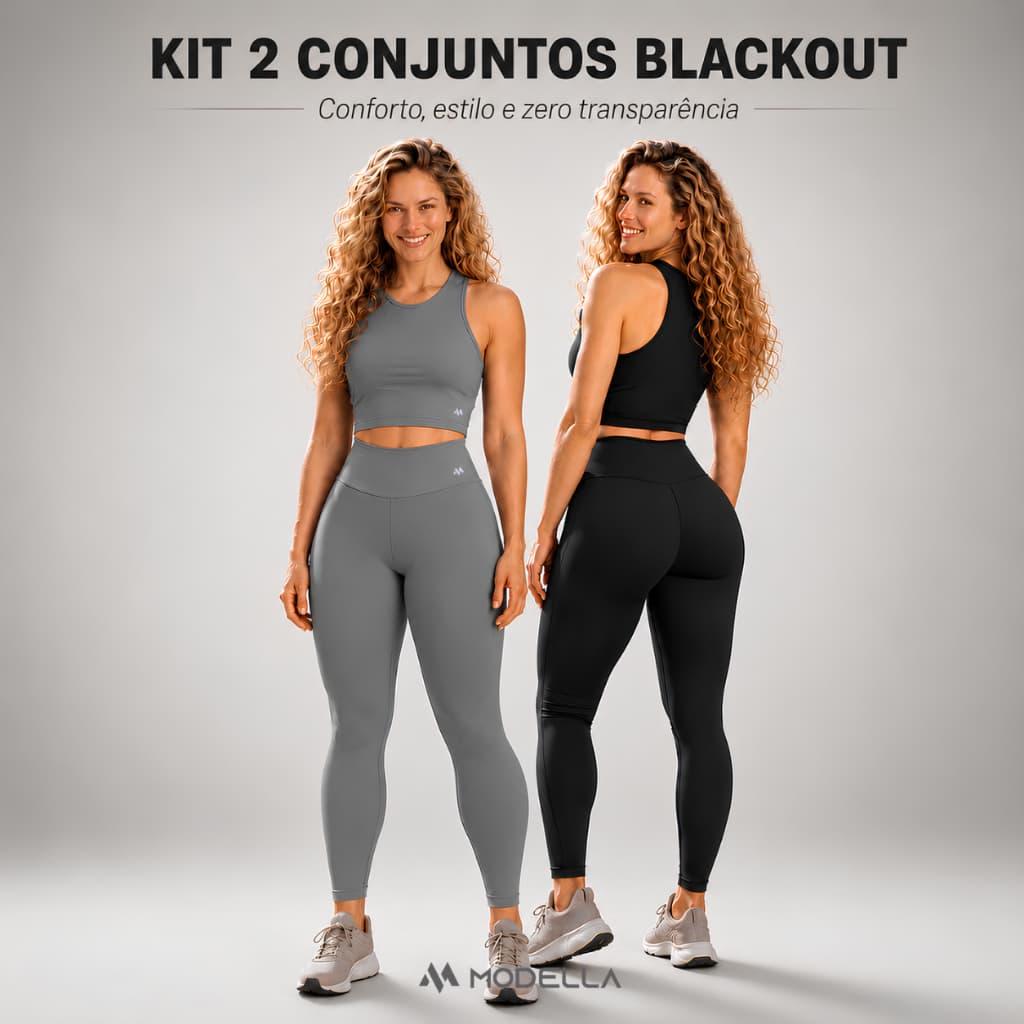 Kit 2 Conjunto Blackout Liso Basic Zero Transparência